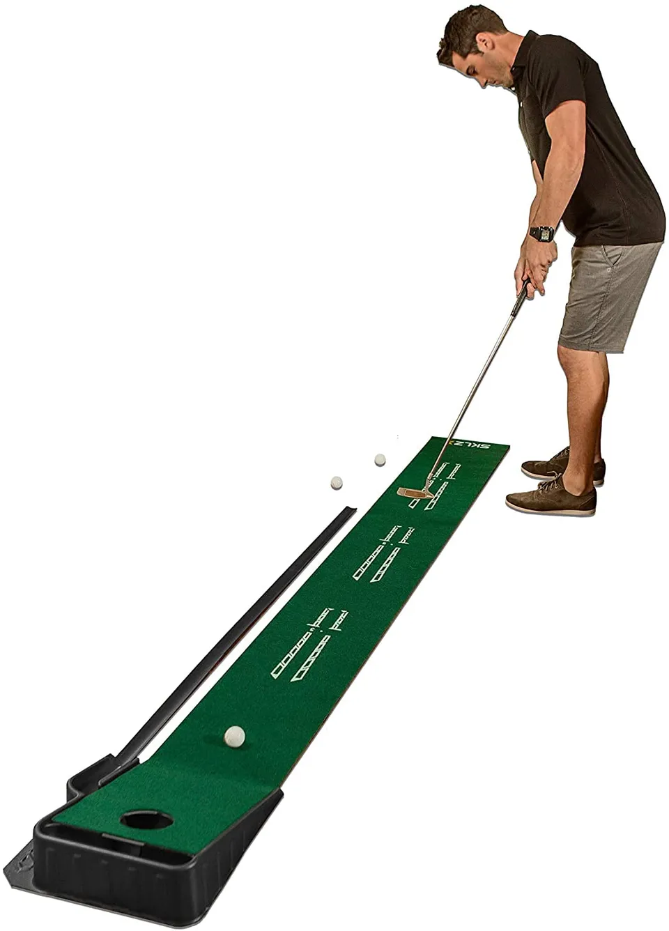 sklz-accelerator-pro-tapis-de-putting-golf-d-int-rieur-275-cm-avec-retour-de-bal image 1