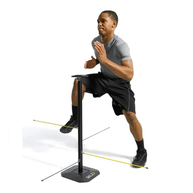 sklz-d-man-mannequin-d-entra-nement-basketball-4-bras-r-glables-91-cm-poteau-alu image 1