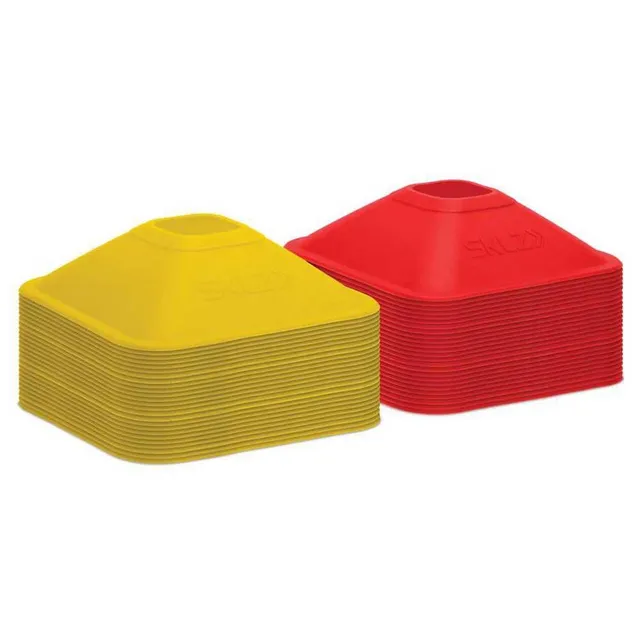 sklz-mini-cones-5-cm-lot-de-50-c-nes-d-agilit-jaune-et-rouge-avec-base-carr-e-et image 1