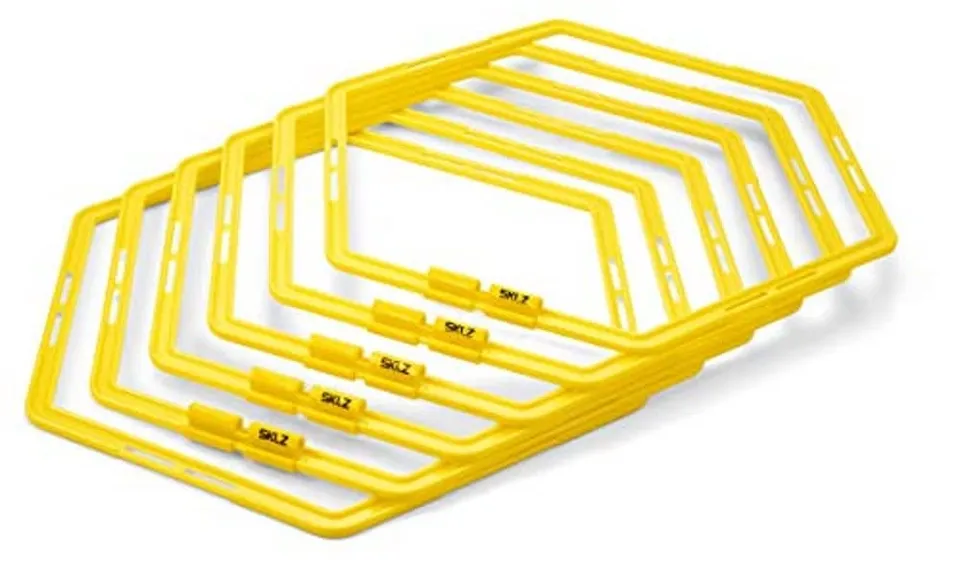 sklz-speed-web-set-6-anneaux-hexagonaux-d-agilit-avec-clips-jaune-chelle-de-vite image 1