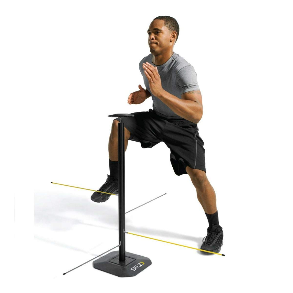 sklz-d-man-mannequin-d-entra-nement-basketball-4-bras-r-glables-91-cm-poteau-alu image 1