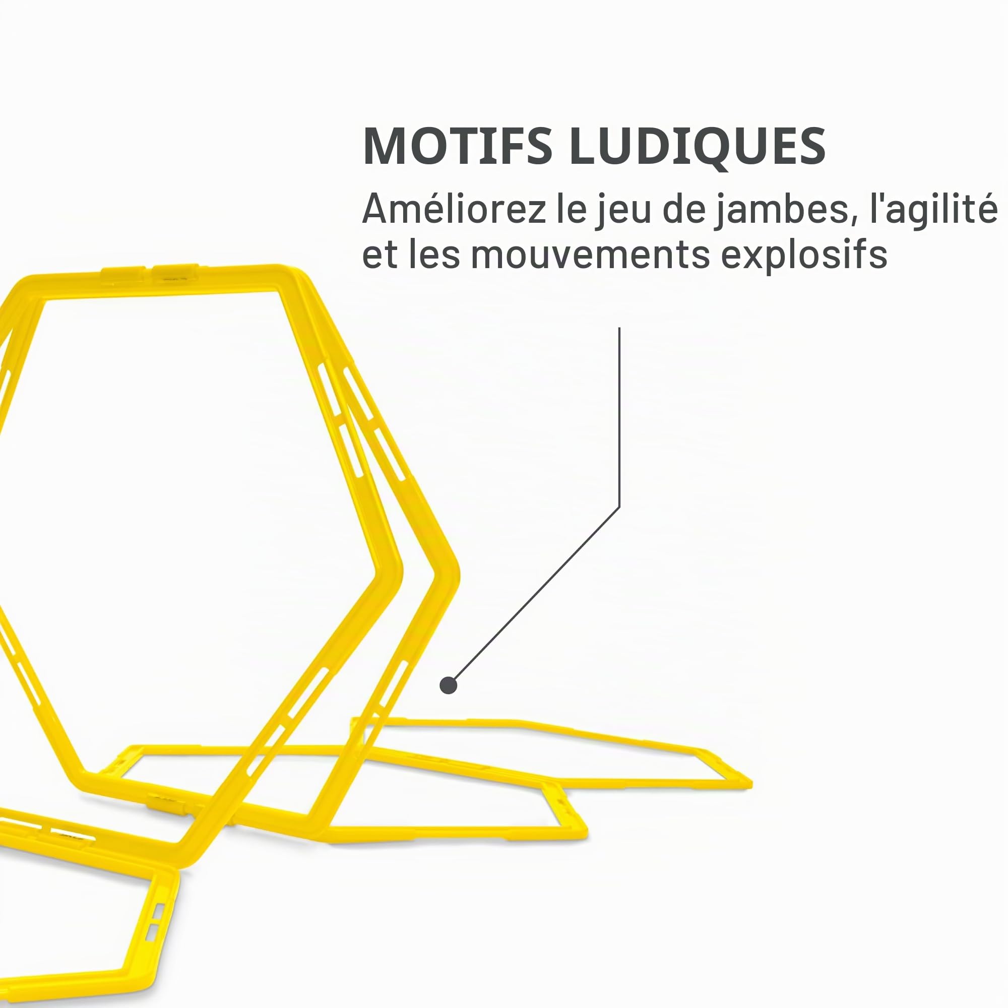 sklz-speed-web-set-6-anneaux-hexagonaux-d-agilit-avec-clips-jaune-chelle-de-vite image 5