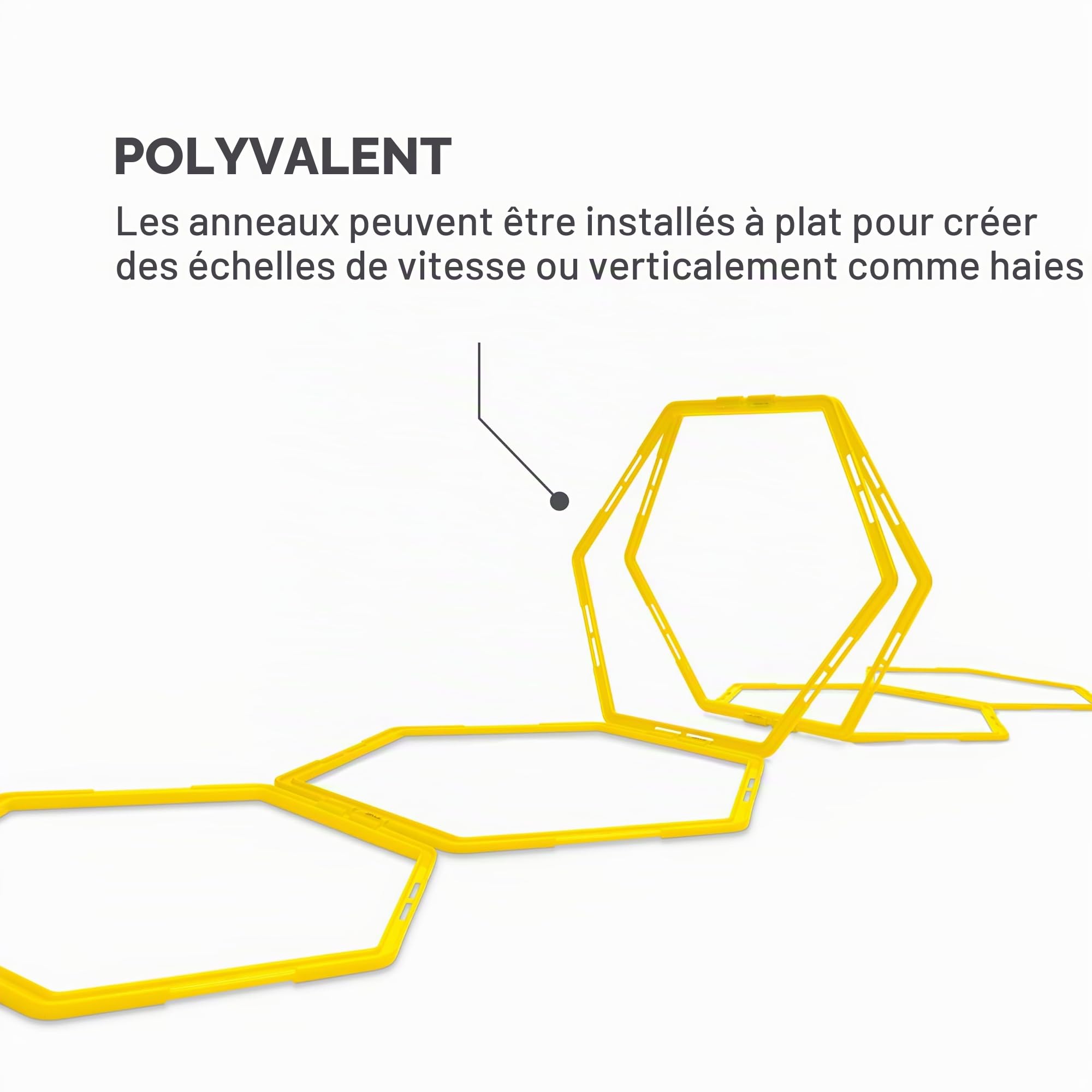 sklz-speed-web-set-6-anneaux-hexagonaux-d-agilit-avec-clips-jaune-chelle-de-vite image 3