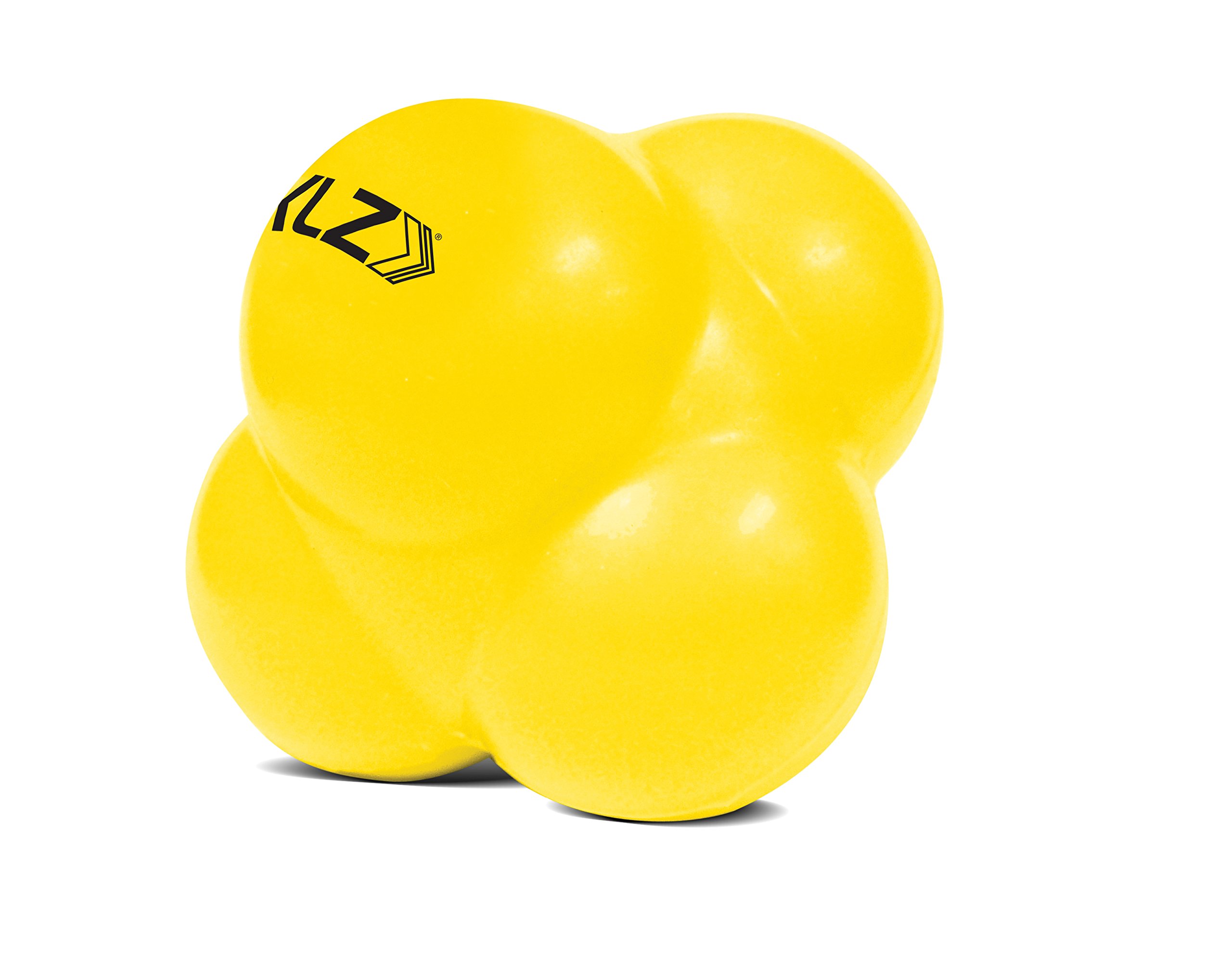 sklz-sv6-balle-de-r-action-6-faces-en-caoutchouc-rebonds-al-atoires-jaune image 1