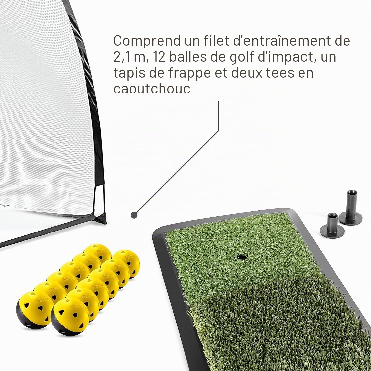 sklz-accelerator-kit-d-entra-nement-golf-complet-filet-2-13-m-12-balles-d-impact image 3