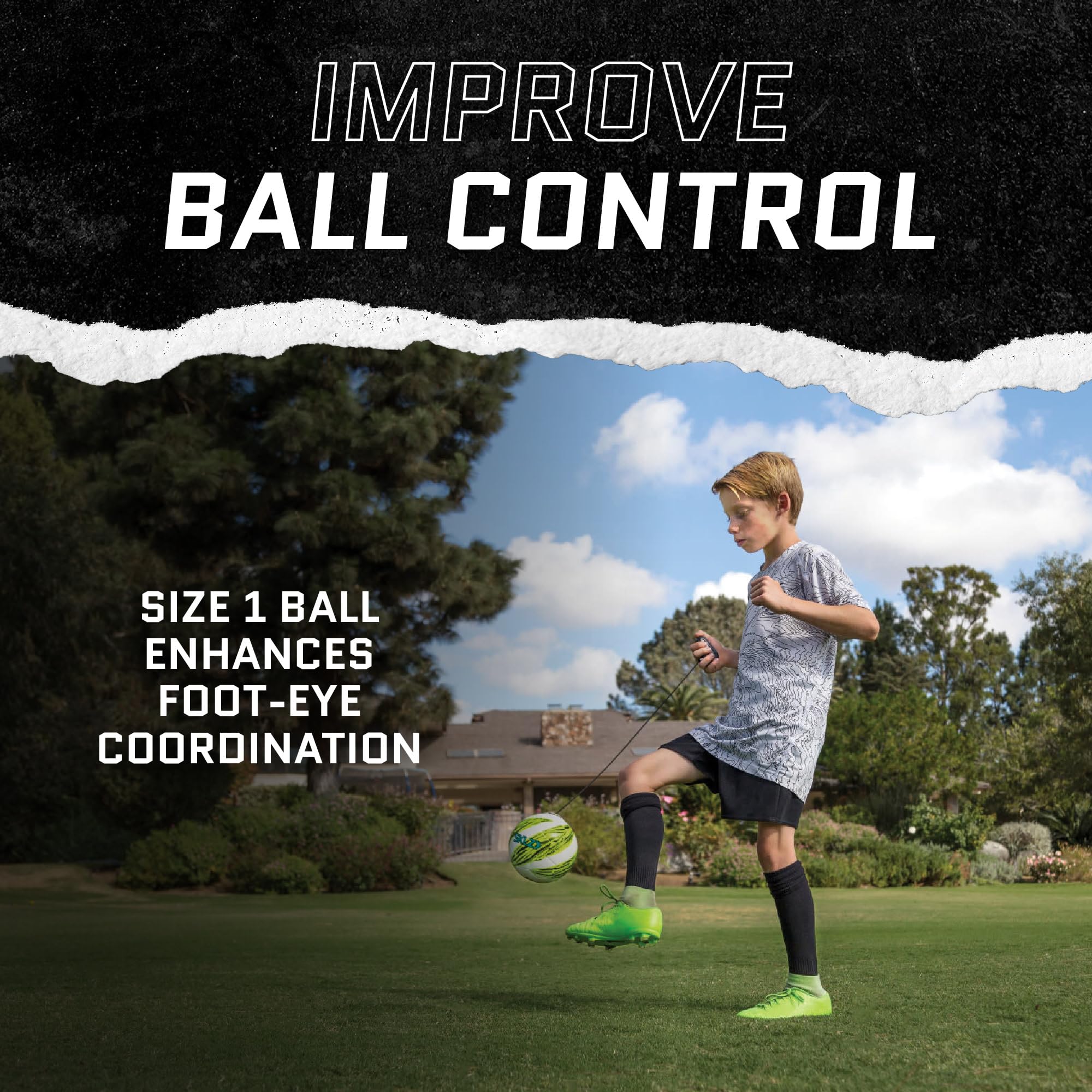 sklz-star-kick-touch-trainer-rebounder-ballon-de-football-taille-1-avec-cordon-r image 2