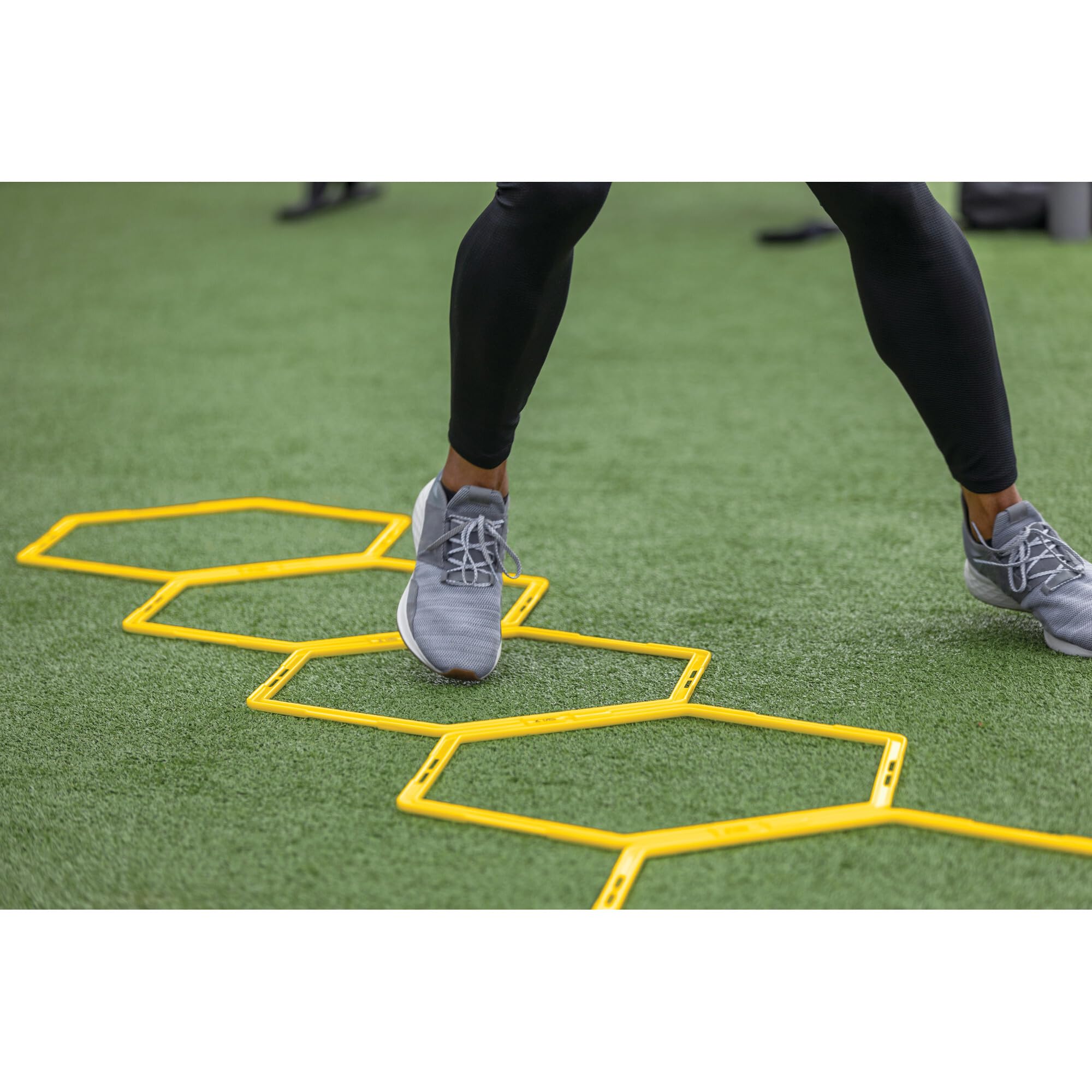 sklz-speed-web-set-6-anneaux-hexagonaux-d-agilit-avec-clips-jaune-chelle-de-vite image 7
