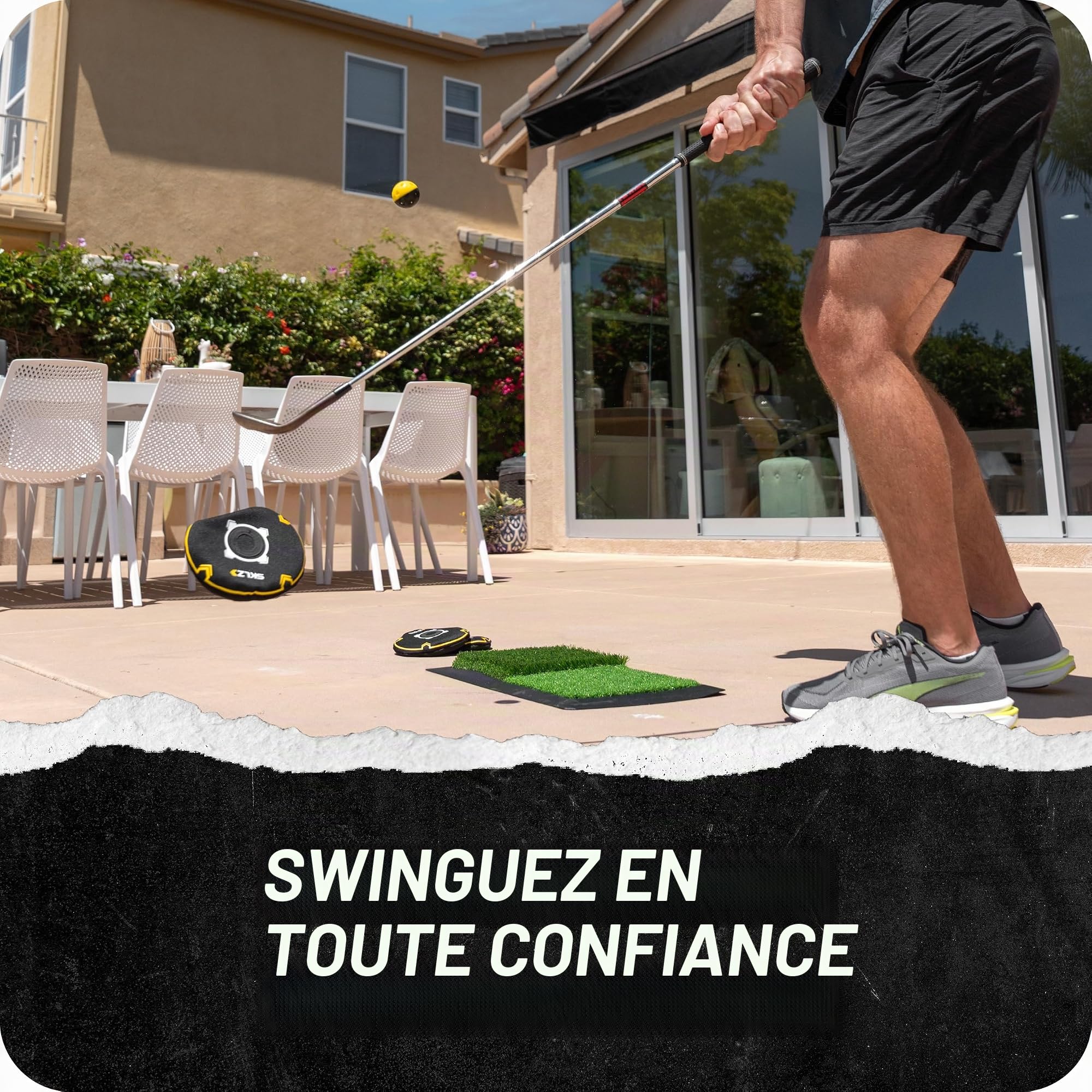 sklz-bunker-caddie-aide-l-entra-nement-au-tir-de-bunker-de-golf-jaune-noir-taill image 5
