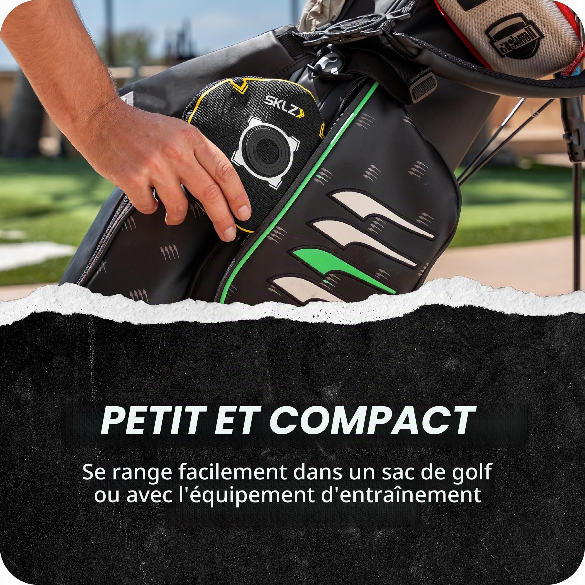sklz-bunker-caddie-aide-l-entra-nement-au-tir-de-bunker-de-golf-jaune-noir-taill image 8
