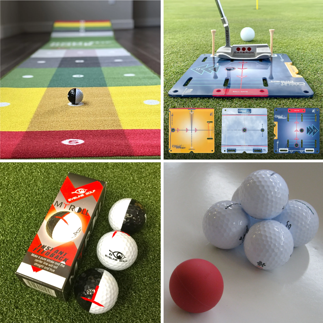 eyeline-golf-indoor-training-package-pack-int-rieur-roll-the-rock-putting-mat-ci image 1